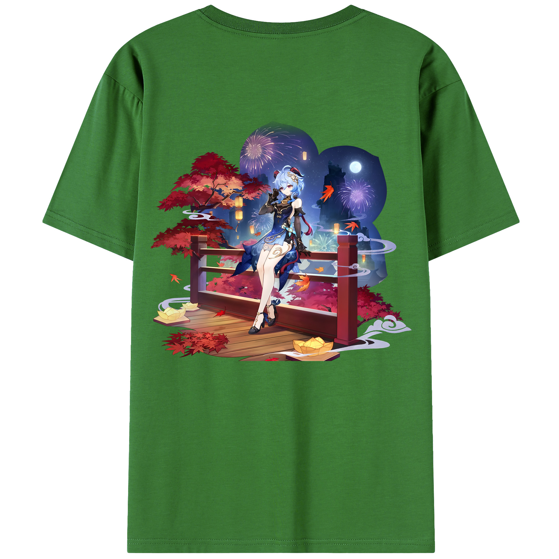 げんし神 甘雨 かんう genshin Ganyu レディース半袖Tシャツ(バックプリント)